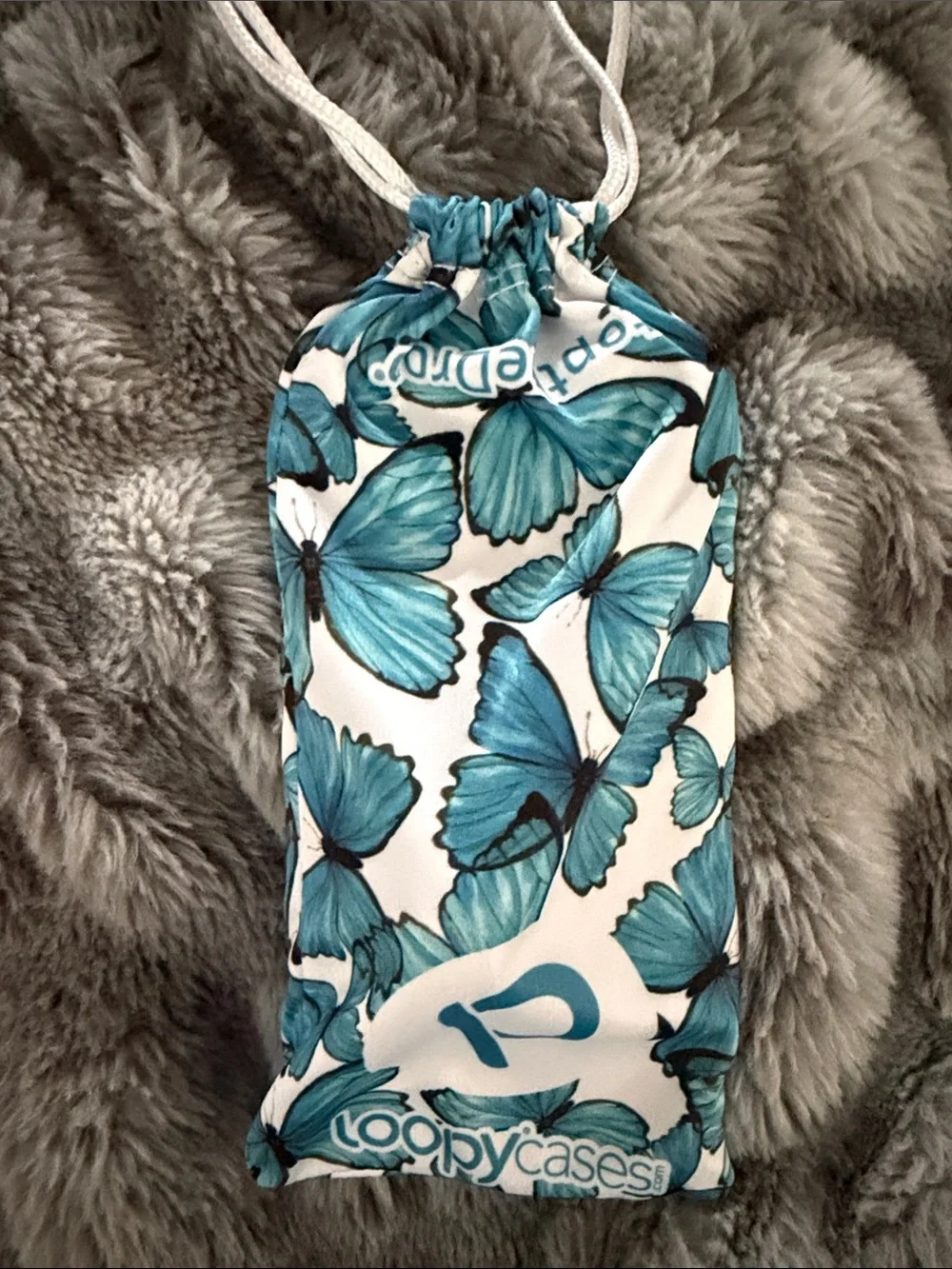 Loopy Cases Teal Butterfly Phone Case Pouch